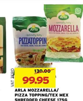 ARLA MOZZARELLA/PIZZA TOPPING/TEX MEX SHREDDED CHEESE 175G