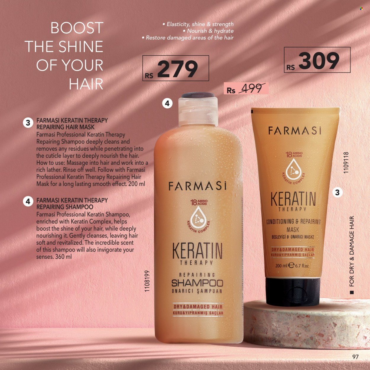 thumbnail - Farmasi Catalogue - 1.08.2022 - 31.08.2022 - Sales products - hair mask, keratin, shampoo. Page 97.