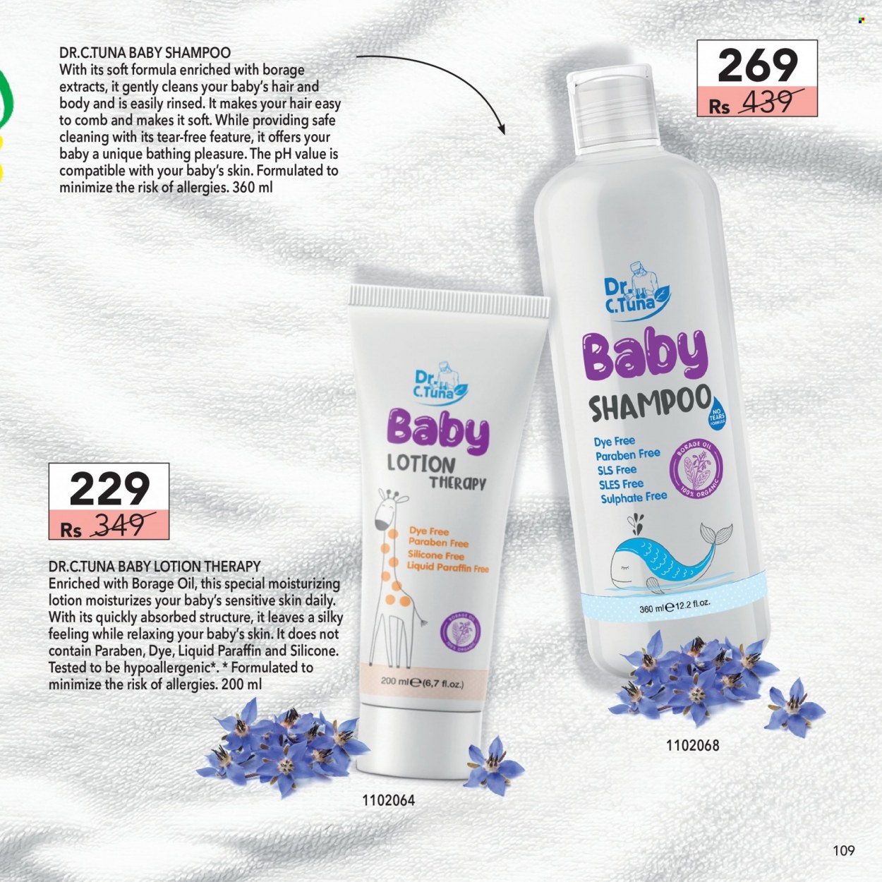 thumbnail - Farmasi Catalogue - 1.08.2022 - 31.08.2022 - Sales products - comb, body lotion, shampoo. Page 109.