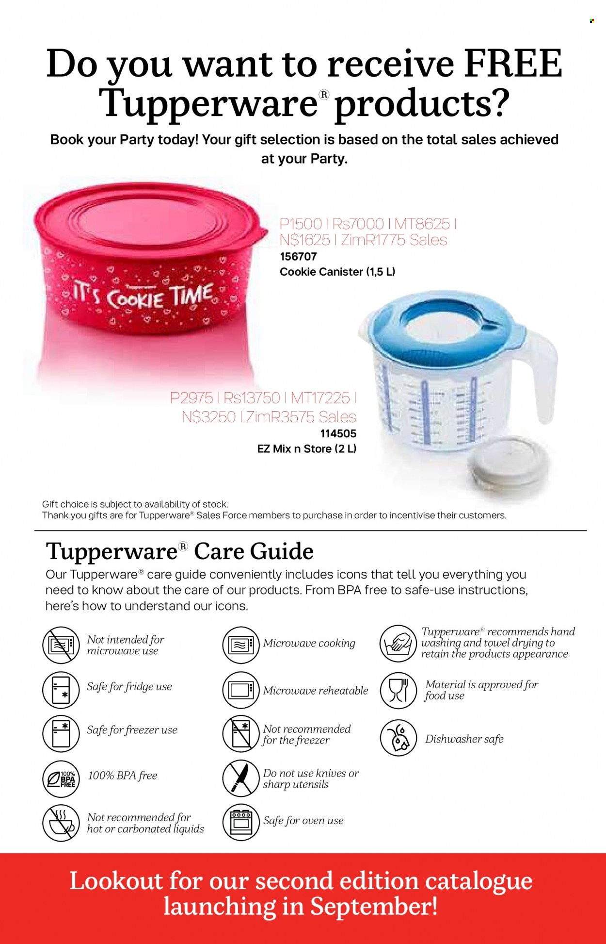 thumbnail - Tupperware Catalogue - 10.08.2022 - 6.09.2022 - Sales products - knife, canister, utensils, cookie canister, Sharp, book, towel. Page 21.