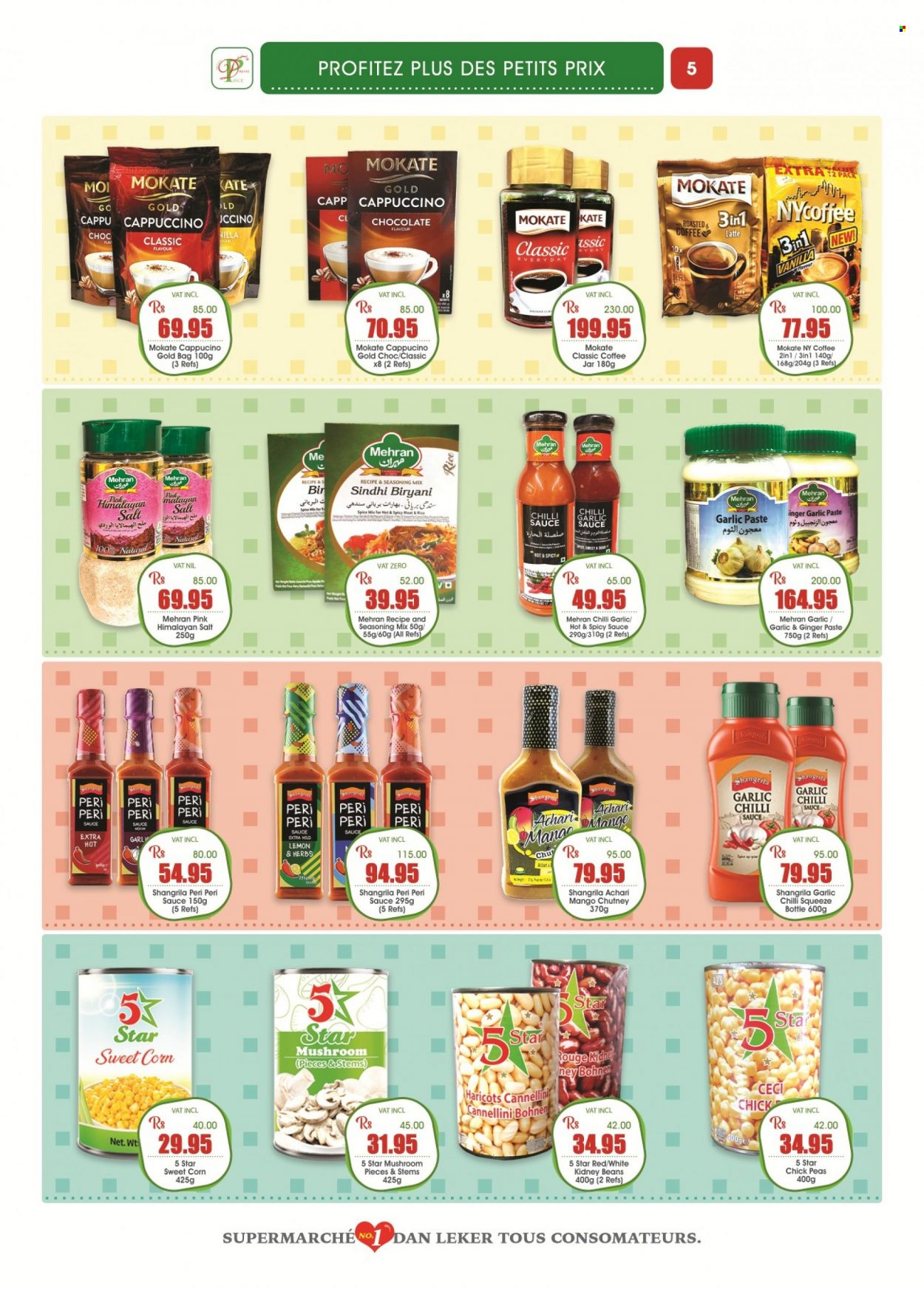 thumbnail - Dreamprice Catalogue - 19.08.2022 - 12.09.2022 - Sales products - corn, sauce, chocolate, kidney beans, spice, chilli sauce, chutney, peri peri sauce, garlic sauce, garlic paste, cappuccino, bag, jar. Page 5.