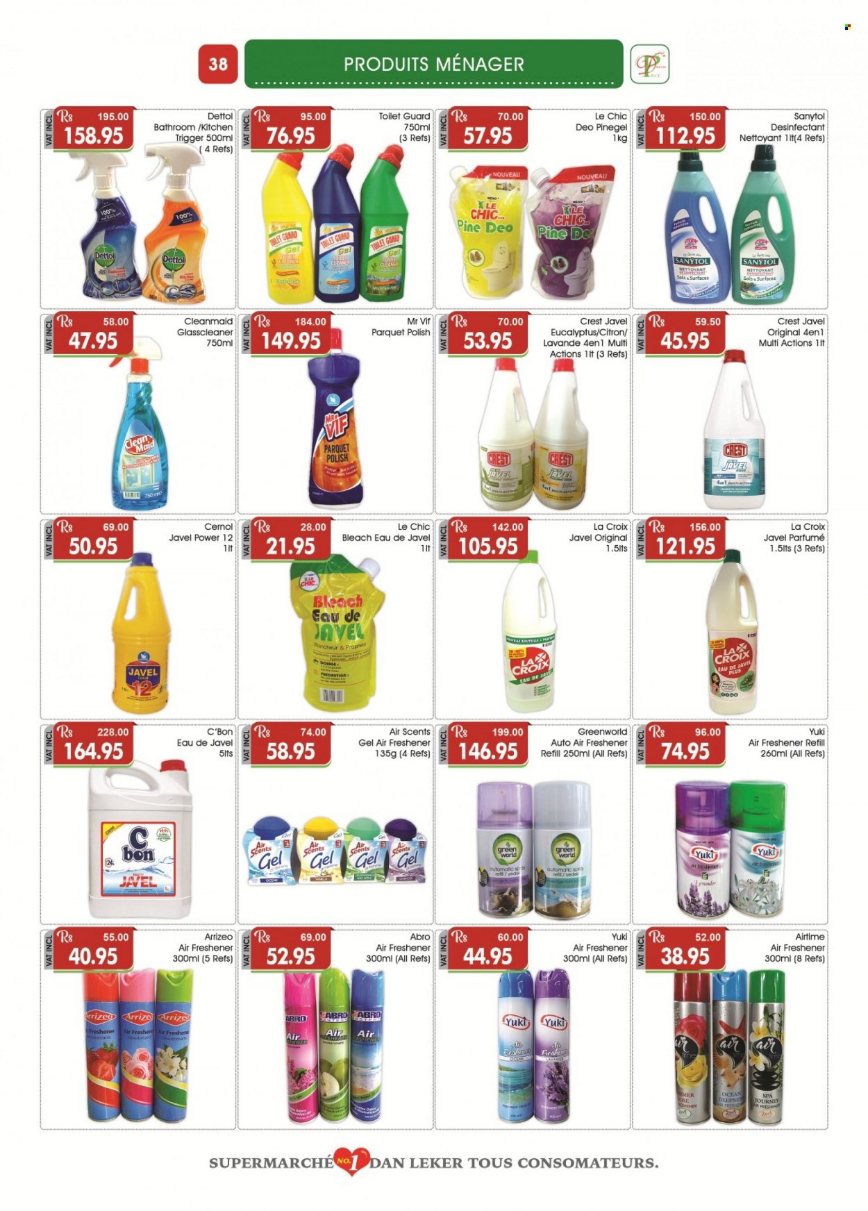 thumbnail - Dreamprice Catalogue - 19.08.2022 - 12.09.2022 - Sales products - wine, rosé wine, cleaner, bleach, Crest, air freshener, Dettol, Sanytol, deodorant. Page 38.