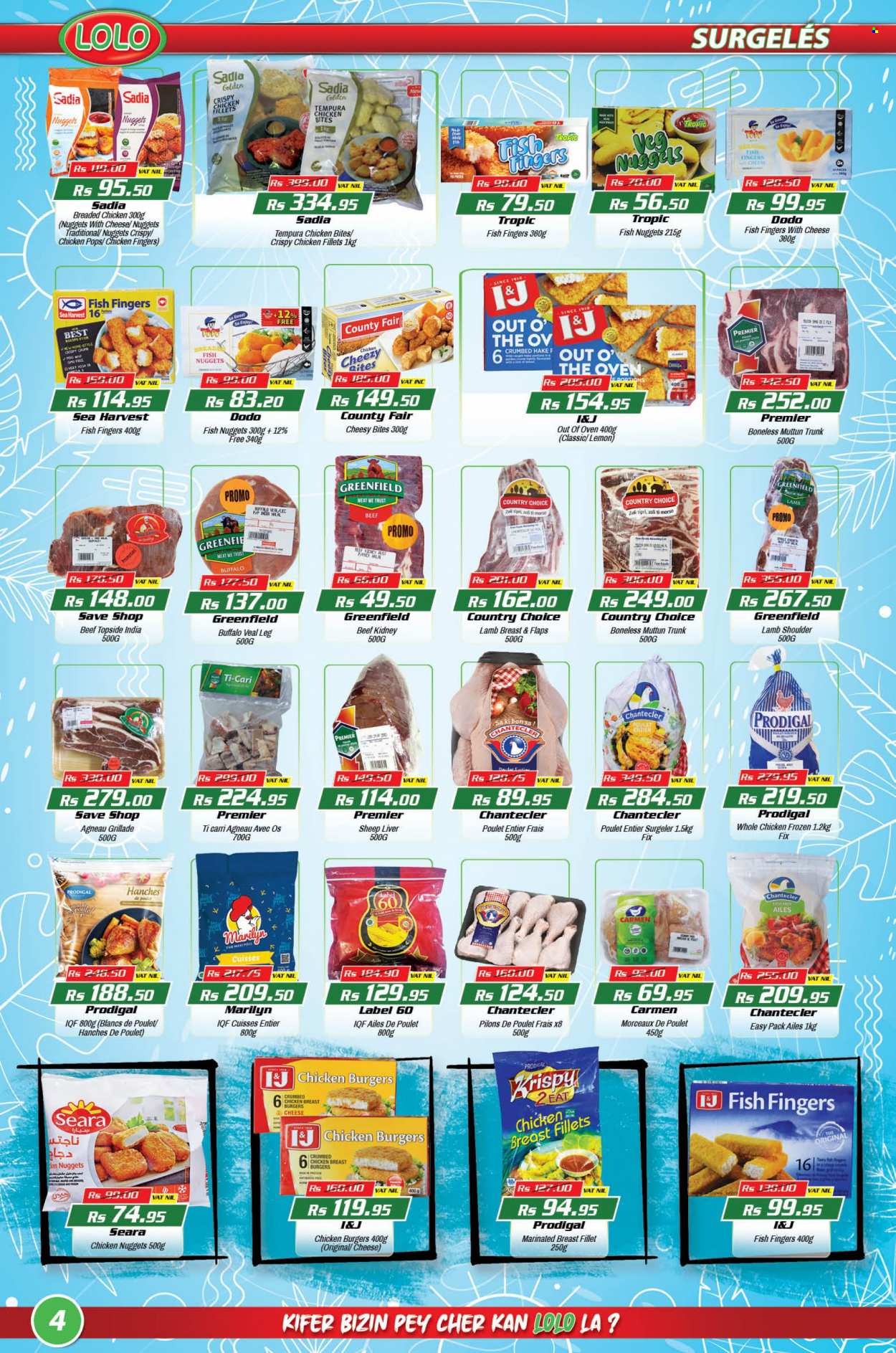 thumbnail - LOLO Hyper Catalogue - 26.08.2022 - 15.09.2022 - Sales products - bread, hake, fish, fish nuggets, fish fingers, Sea Harvest, fish sticks, hamburger, fried chicken, chicken nuggets, Out o' the Oven, cheese, chicken bites, whole chicken, chicken, beef kidney, lamb meat, lamb shoulder, Trust. Page 4.