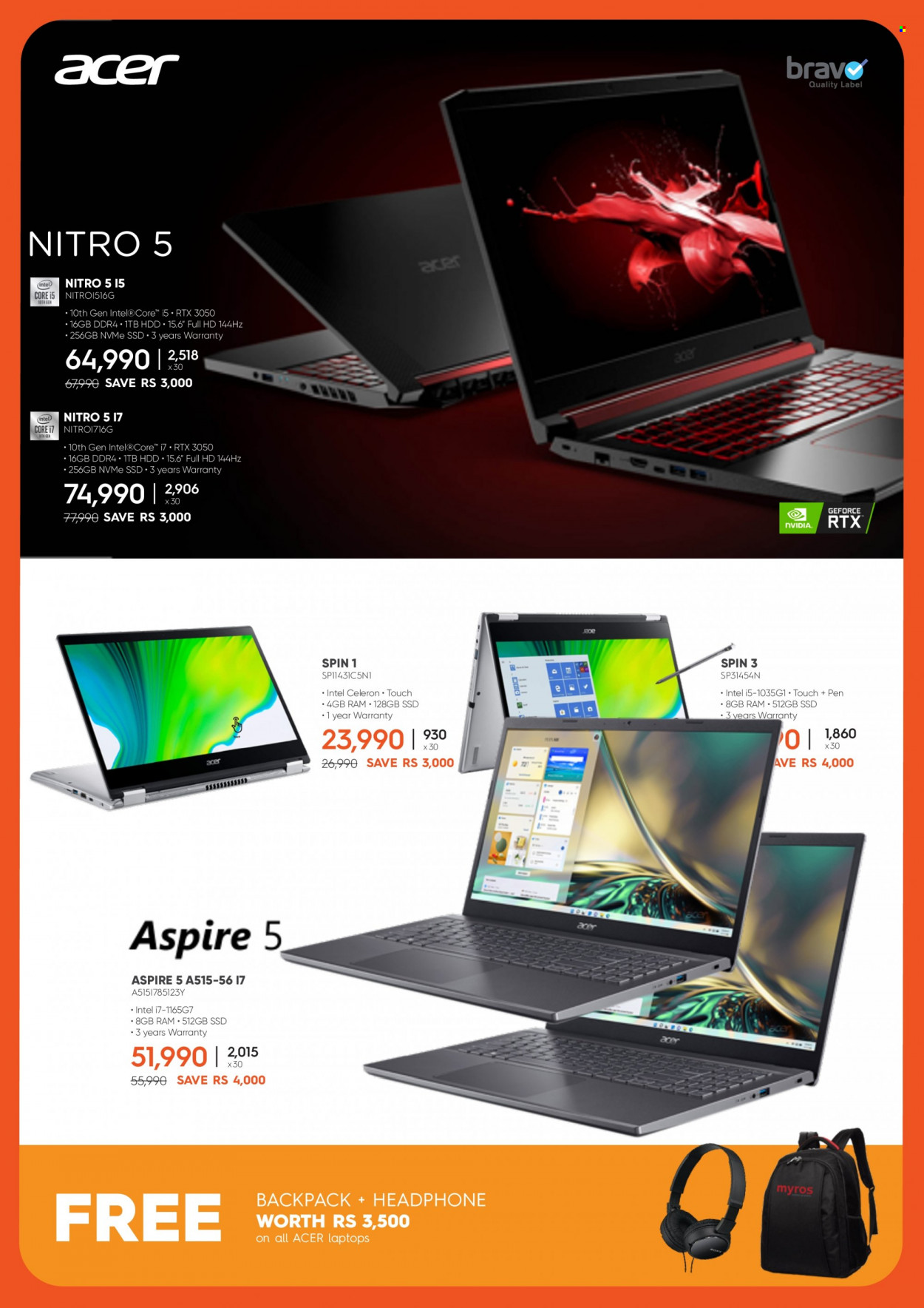 thumbnail - 361 Catalogue - 26.08.2022 - 12.09.2022 - Sales products - Intel, Acer, laptop, GeForce, headphones. Page 12.