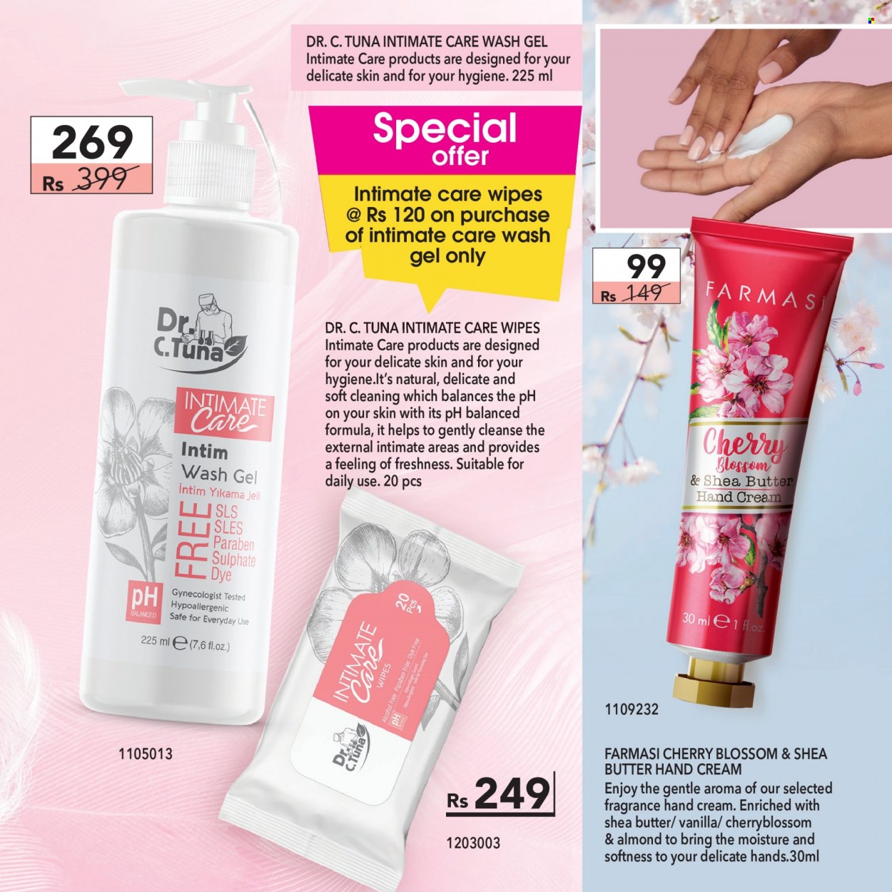 thumbnail - Farmasi Catalogue - 1.09.2022 - 30.09.2022 - Sales products - wipes, shea butter, hand cream, fragrance. Page 57.