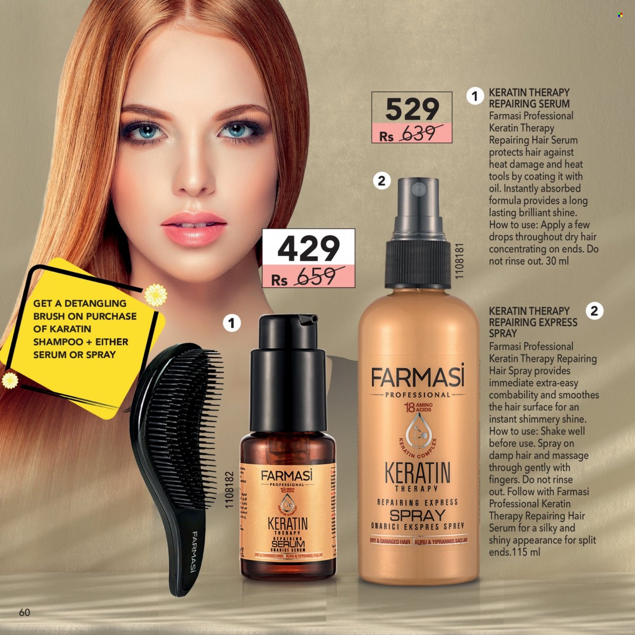 thumbnail - Farmasi Catalogue - 1.09.2022 - 30.09.2022 - Sales products - serum, keratin, brush, shampoo. Page 60.