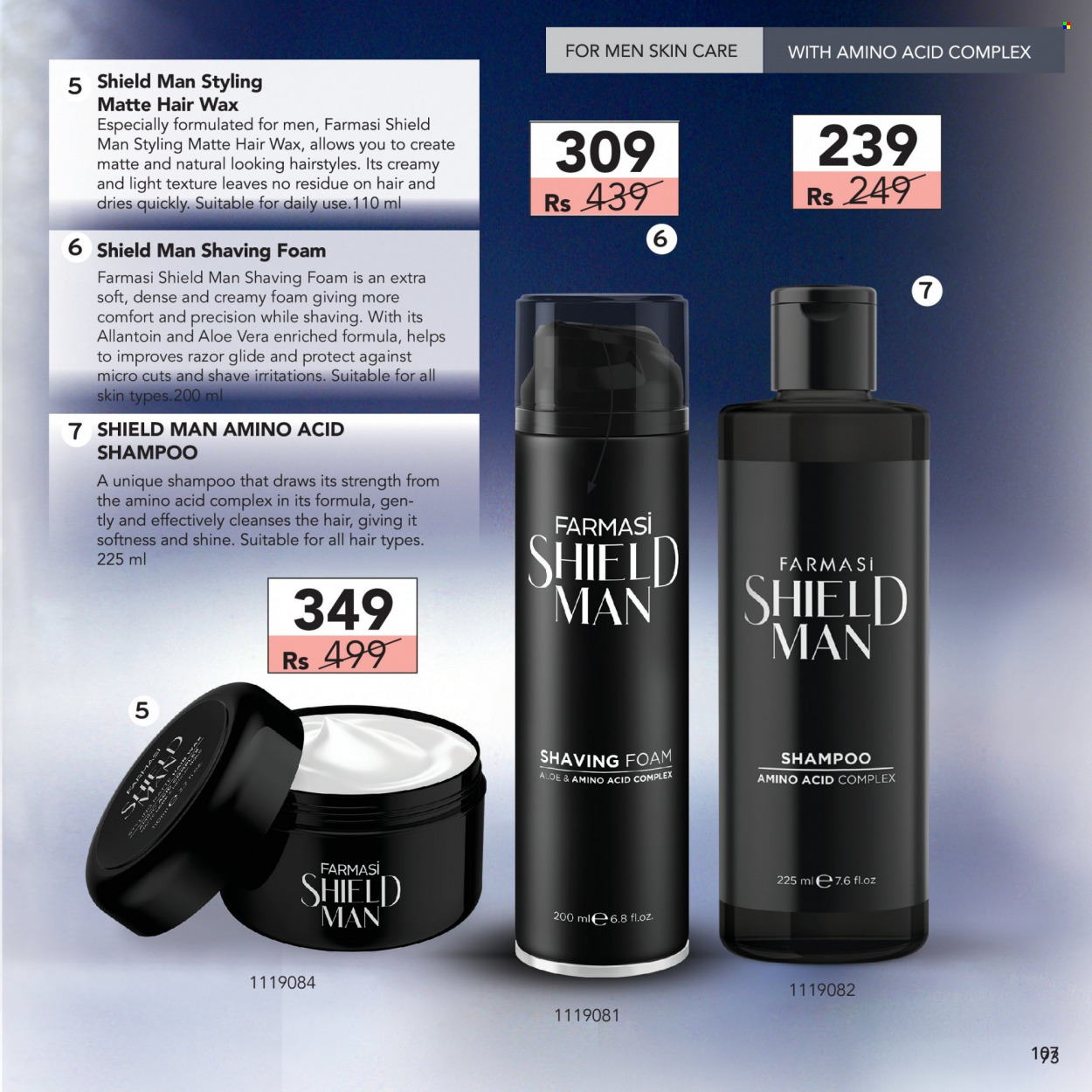 thumbnail - Farmasi Catalogue - 1.09.2022 - 30.09.2022 - Sales products - razor, shaving foam, shampoo. Page 73.