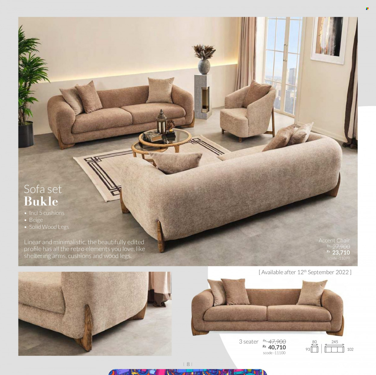 thumbnail - Teak World Catalogue - 1.09.2022 - 31.10.2022 - Sales products - chair, accent chair, sofa, cushion. Page 8.