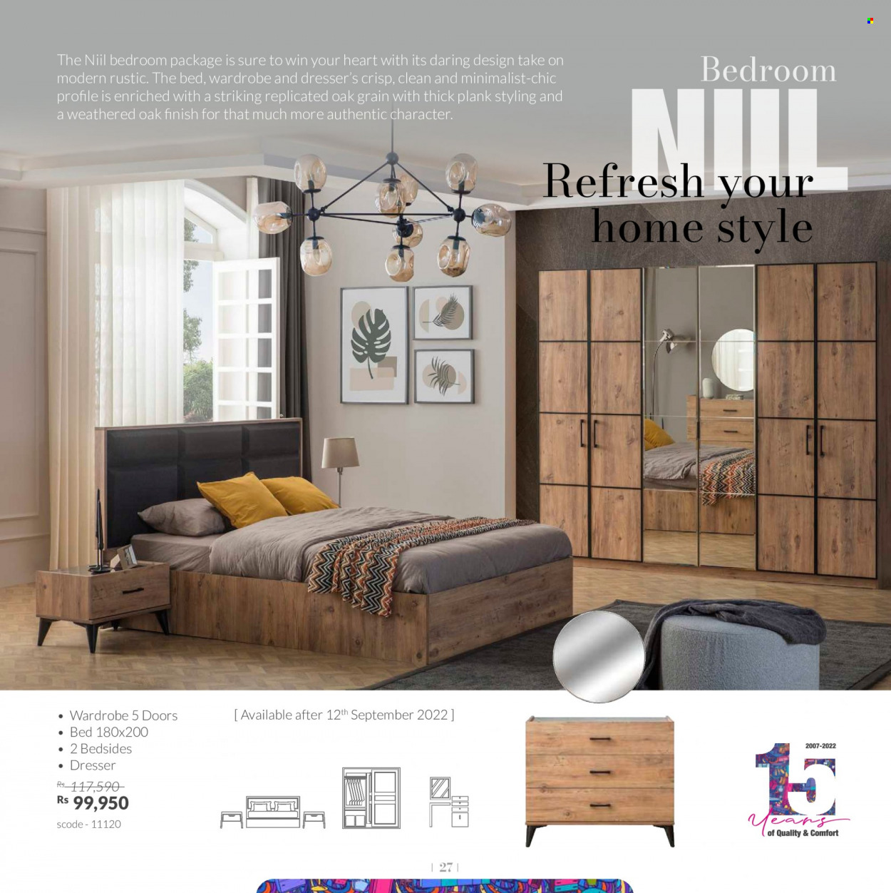 thumbnail - Teak World Catalogue - 1.09.2022 - 31.10.2022 - Sales products - bed, wardrobe, dresser. Page 27.