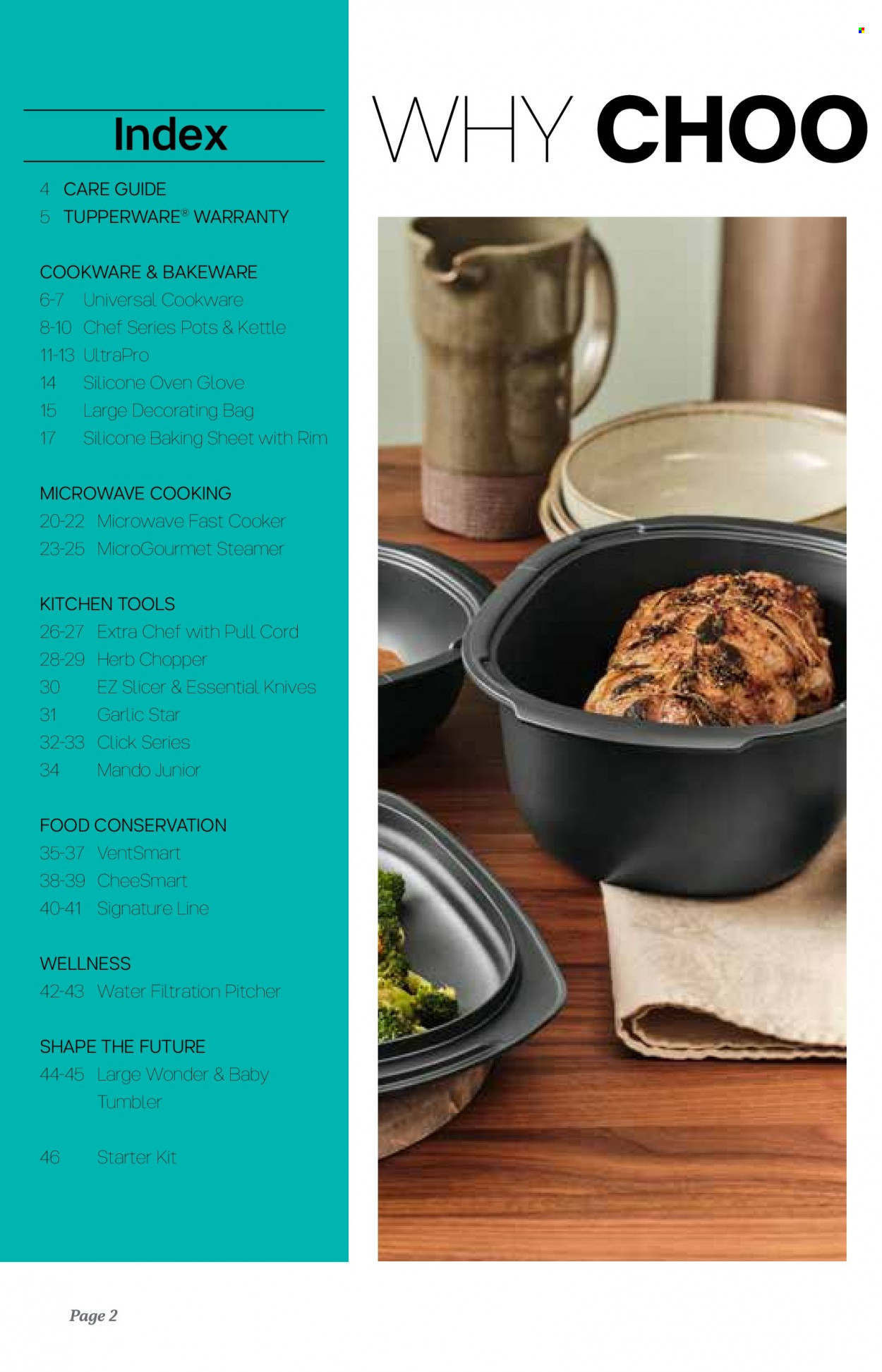 thumbnail - Tupperware Catalogue - 6.04.2022 - 6.09.2022 - Sales products - knife, gloves, cookware set, tumbler, pitcher, pot, slicer, handy chopper, Extra Chef, bakeware, kitchen tools, bag, water filter, herbs. Page 2.