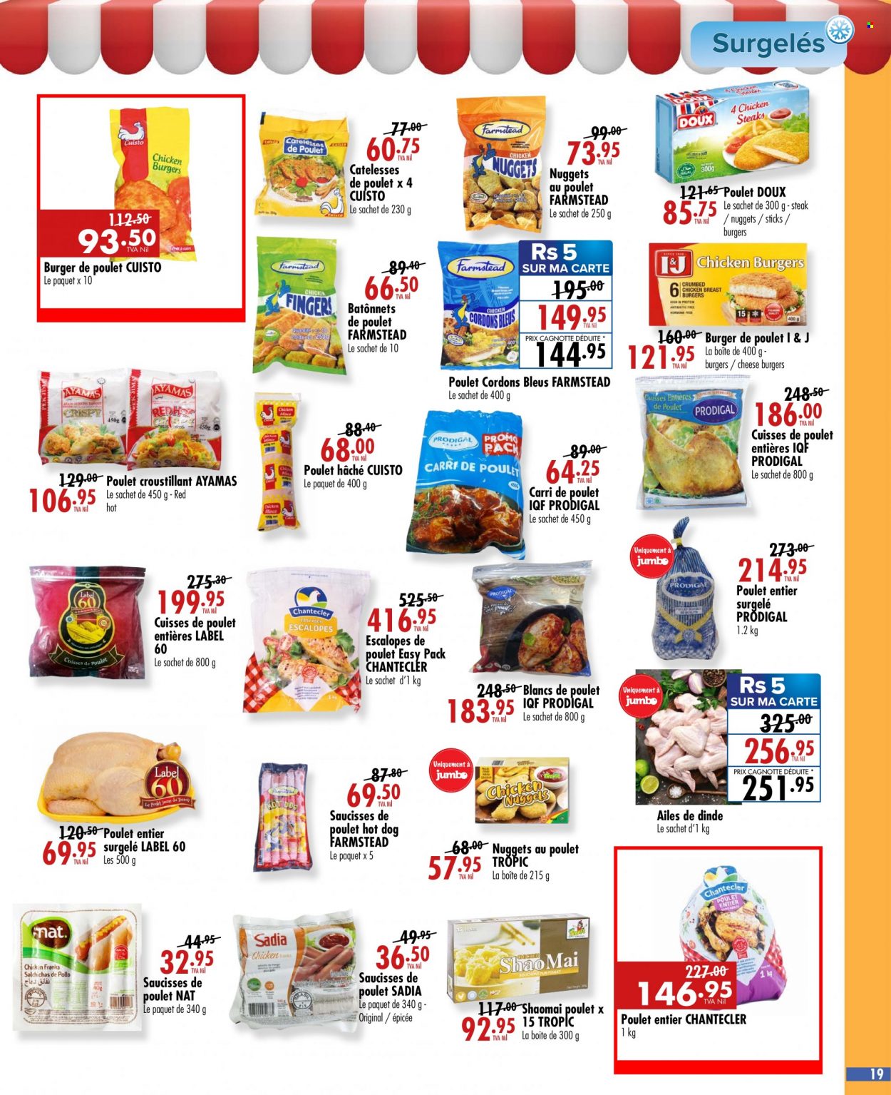 thumbnail - Jumbo Catalogue - 7.09.2022 - 20.09.2022 - Sales products - hot dog, nuggets, hamburger, cheese, steak. Page 19.