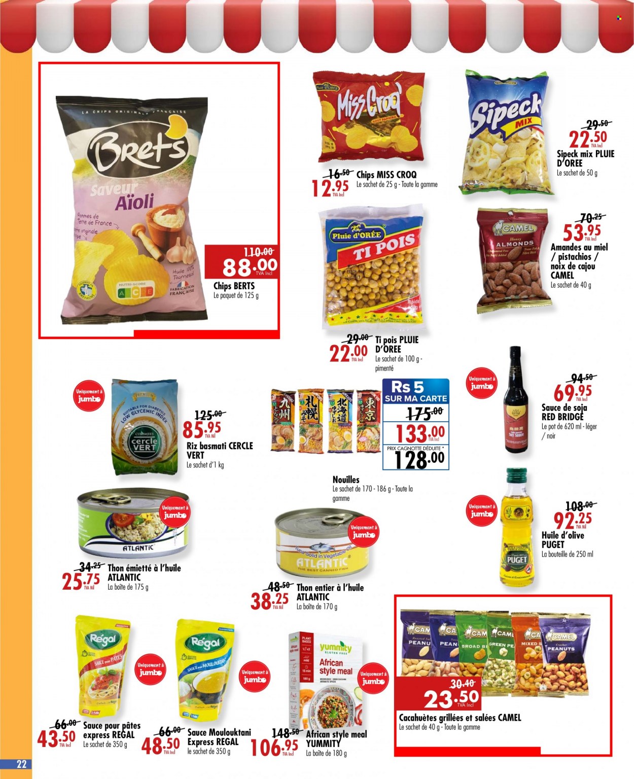 thumbnail - Jumbo Catalogue - 7.09.2022 - 20.09.2022 - Sales products - sauce, chips, basmati rice, pistachios, Camel, pot. Page 22.