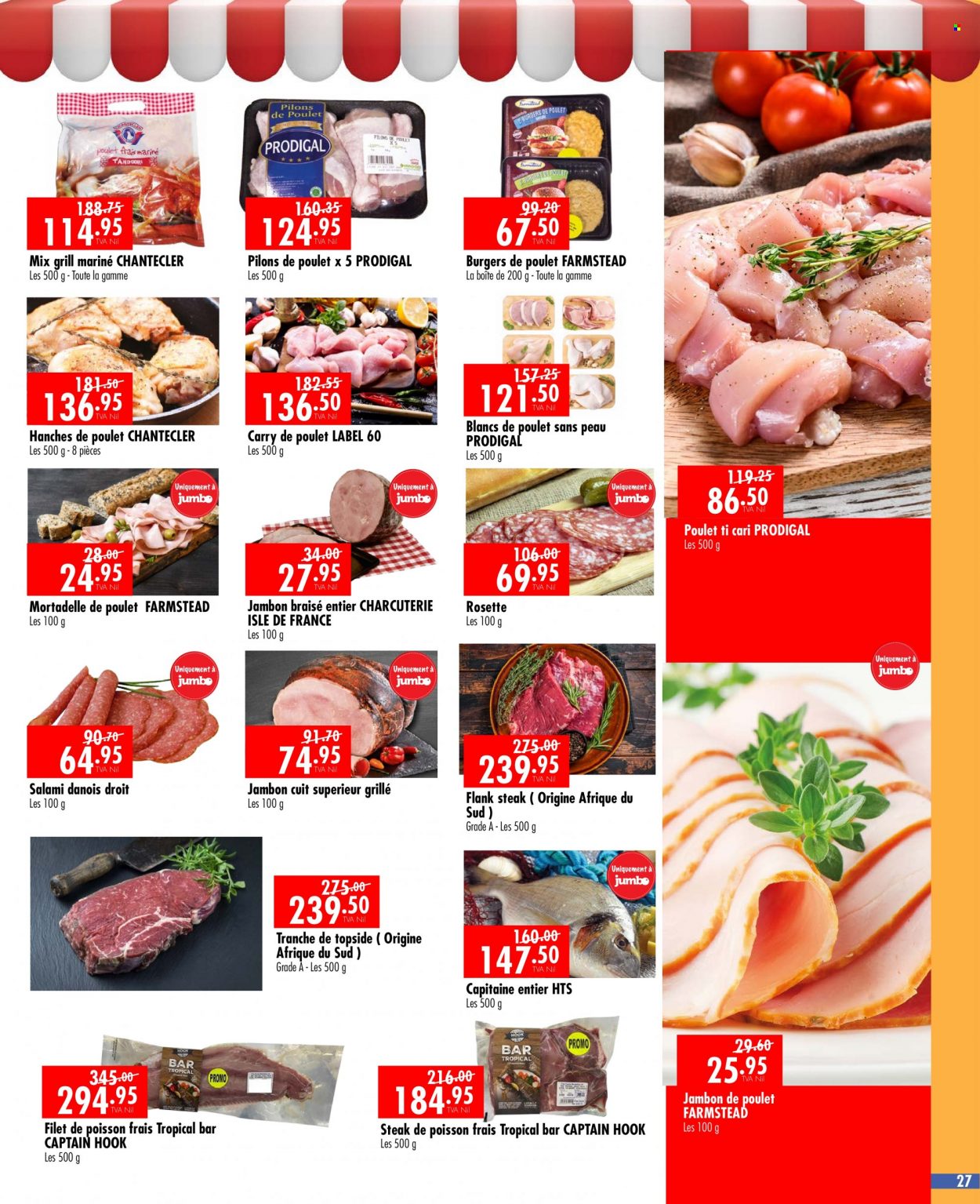 thumbnail - Jumbo Catalogue - 7.09.2022 - 20.09.2022 - Sales products - hamburger, salami, beef meat, flank steak, hook, steak. Page 27.