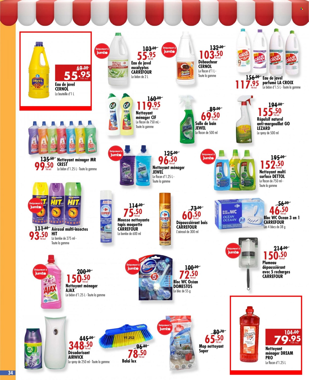 thumbnail - Jumbo Catalogue - 7.09.2022 - 20.09.2022 - Sales products - Domestos, Cif, Ajax, Lux, Crest, mop, Air Wick, Dettol. Page 34.