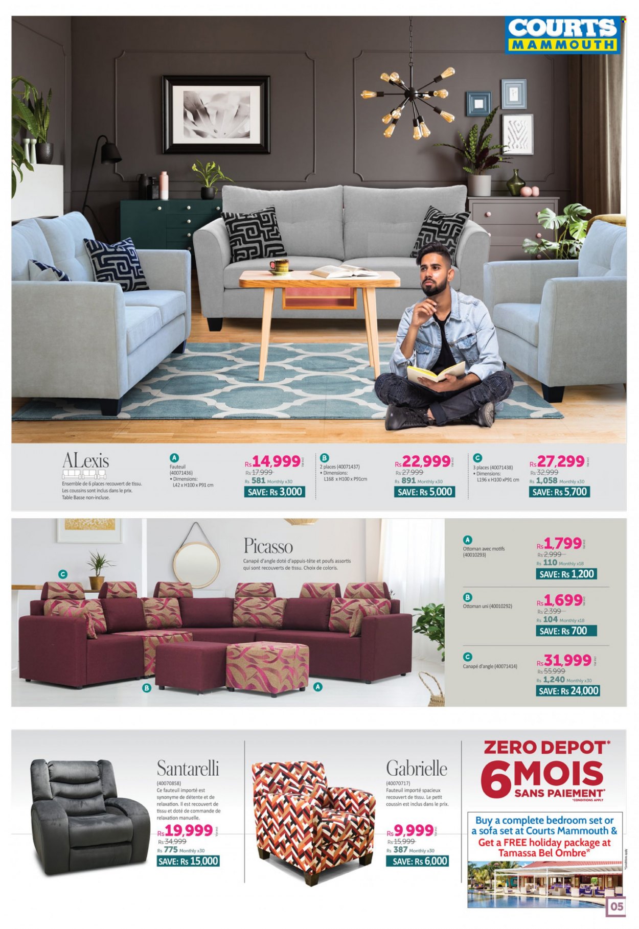Courts Mammouth Catalogue - 9.05.2022 - 9.06.2022 - Sales products - table, sofa, ottoman. Page 5.