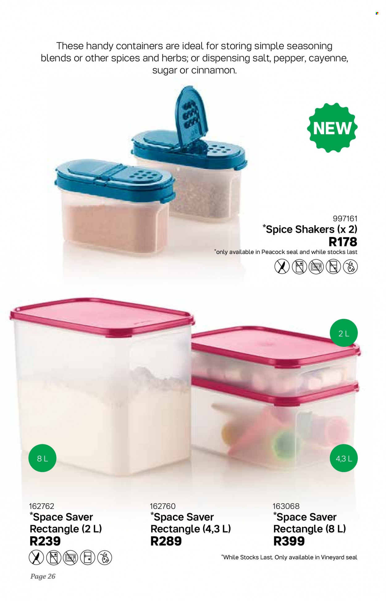 thumbnail - Tupperware Catalogue - 1.09.2022 - 31.03.2023 - Sales products - spice shakers, herbs. Page 26.