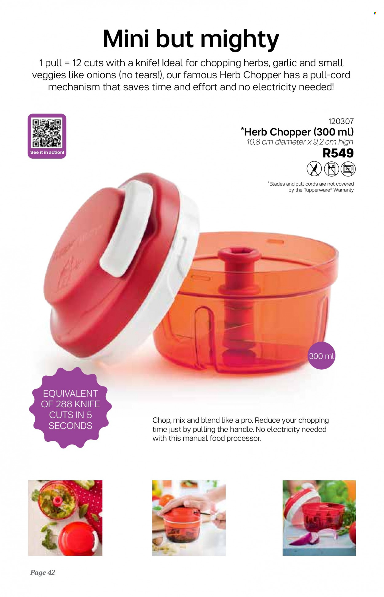 thumbnail - Tupperware Catalogue - 1.09.2022 - 31.03.2023 - Sales products - handy chopper, food processor, herbs. Page 42.