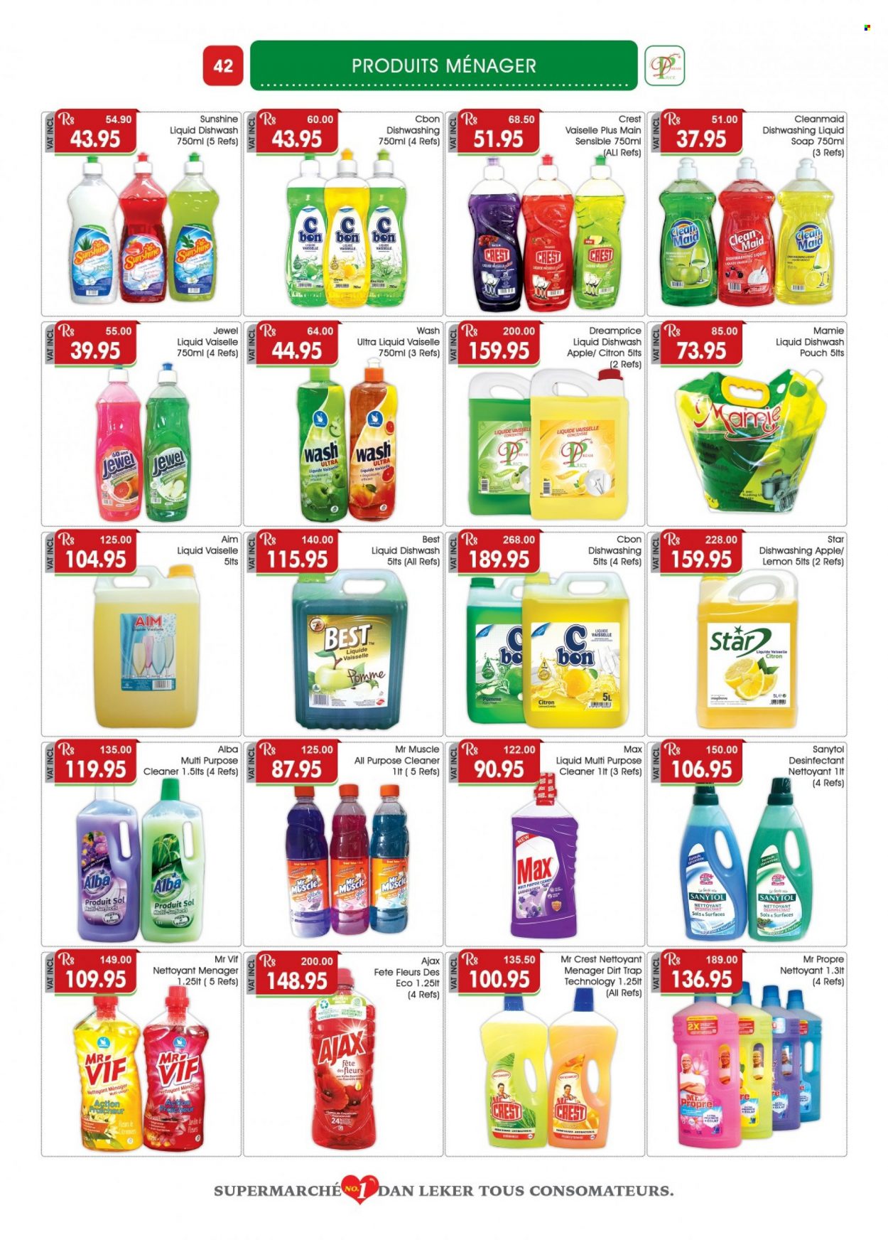 Dreamprice Catalogue - 17.09.2022 - 11.10.2022 - Sales products - Sunshine, rice, cleaner, all purpose cleaner, Mr. Muscle, Ajax, dishwashing liquid, soap, Crest, Eclat, Sanytol. Page 42.