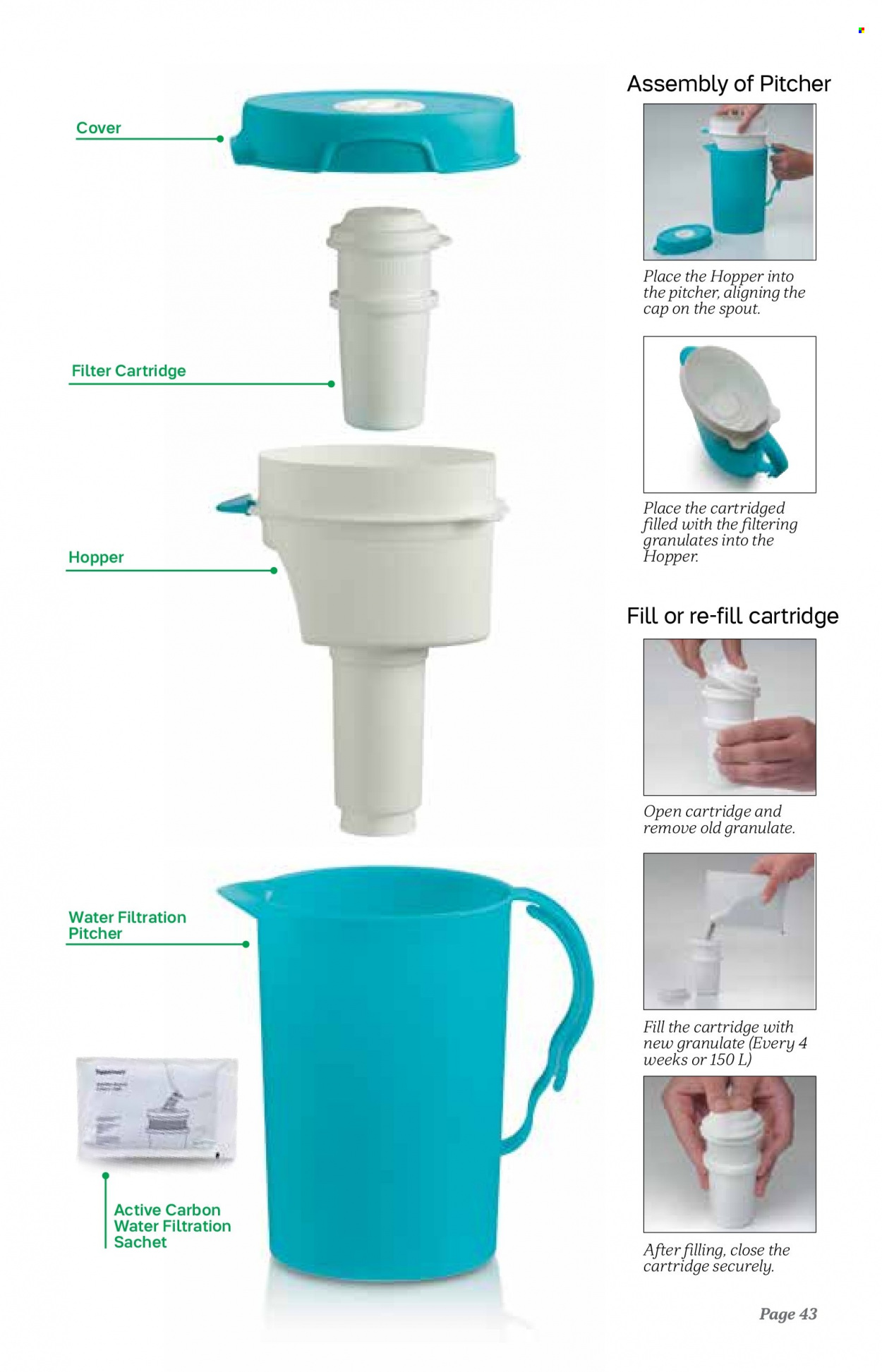 thumbnail - Tupperware Catalogue - 6.04.2022 - 6.09.2022 - Sales products - pitcher, water filter. Page 43.