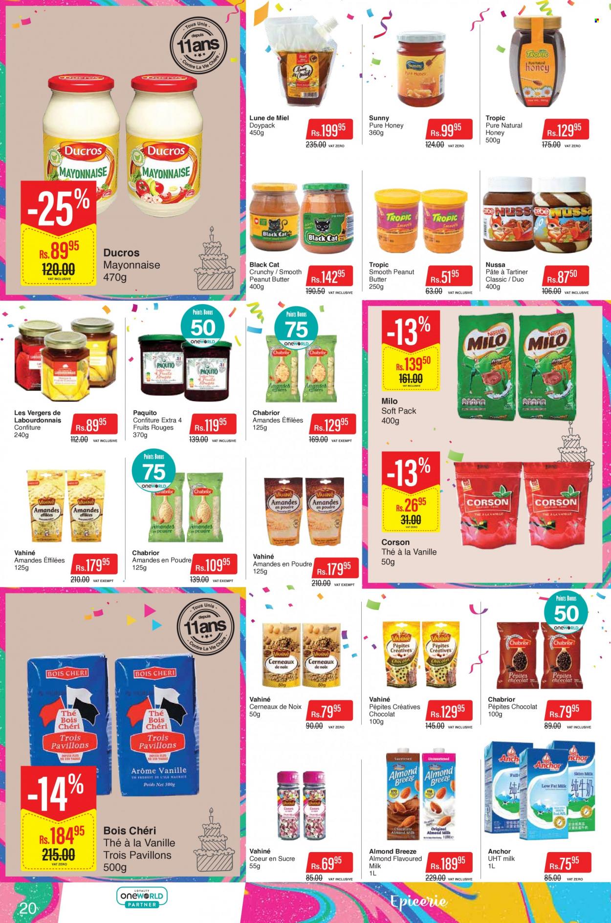 thumbnail - Intermart Catalogue - 23.09.2022 - 19.10.2022 - Sales products - milk, flavoured milk, Milo, Almond Breeze, Anchor, mayonnaise, honey. Page 20.