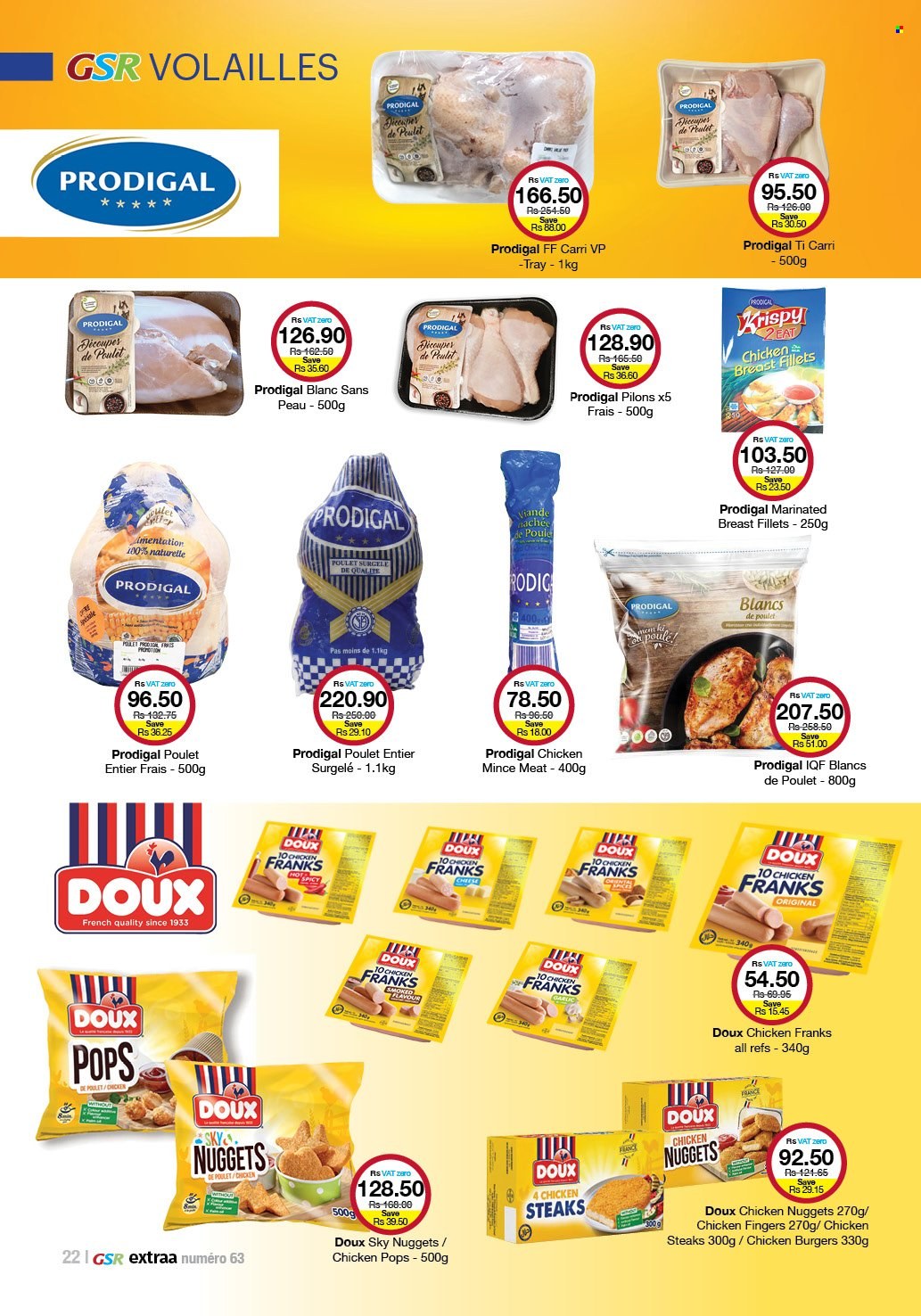 thumbnail - GSR Catalogue - 22.09.2022 - 16.10.2022 - Sales products - nuggets, hamburger, chicken nuggets, chicken frankfurters, ground chicken, chicken breasts, chicken, steak. Page 22.