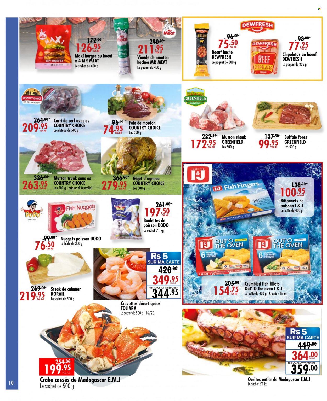 thumbnail - Jumbo Catalogue - 28.09.2022 - 16.10.2022 - Sales products - fish fillets, fish, nuggets, hamburger, mutton meat, steak. Page 10.