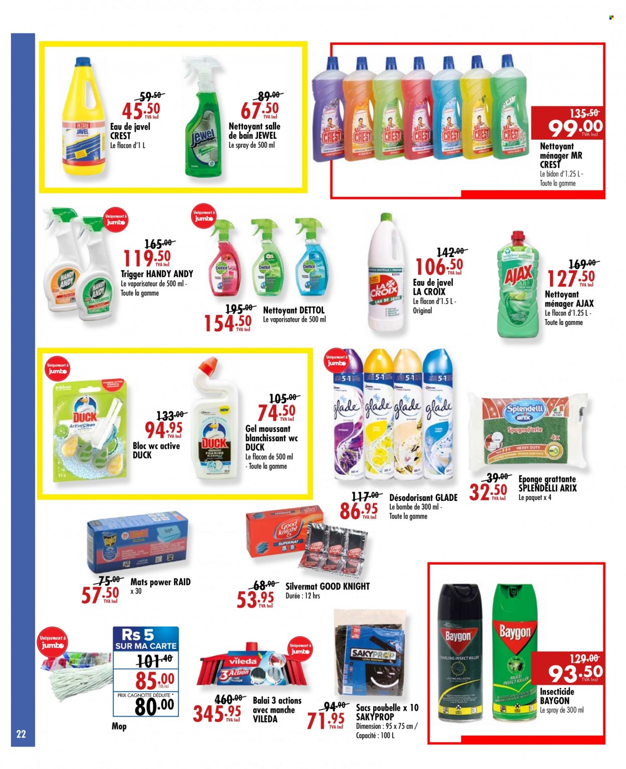 thumbnail - Jumbo Catalogue - 28.09.2022 - 16.10.2022 - Sales products - Ajax, Crest, insecticide, Raid, Vileda, Glade, Dettol. Page 22.