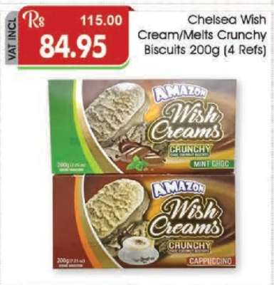 Chelsea Wish Cream/Melts Crunchy Biscuits 200g (4 Refs)
