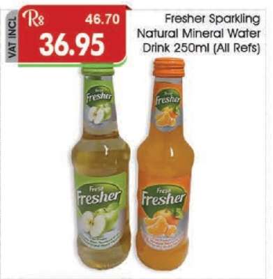 Fresher Sparkling Natural Mineral Water Drink 250ml (All Refs)