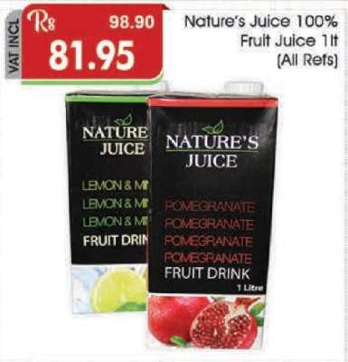 Nature's Juice 100% Fruit Juice 1lt