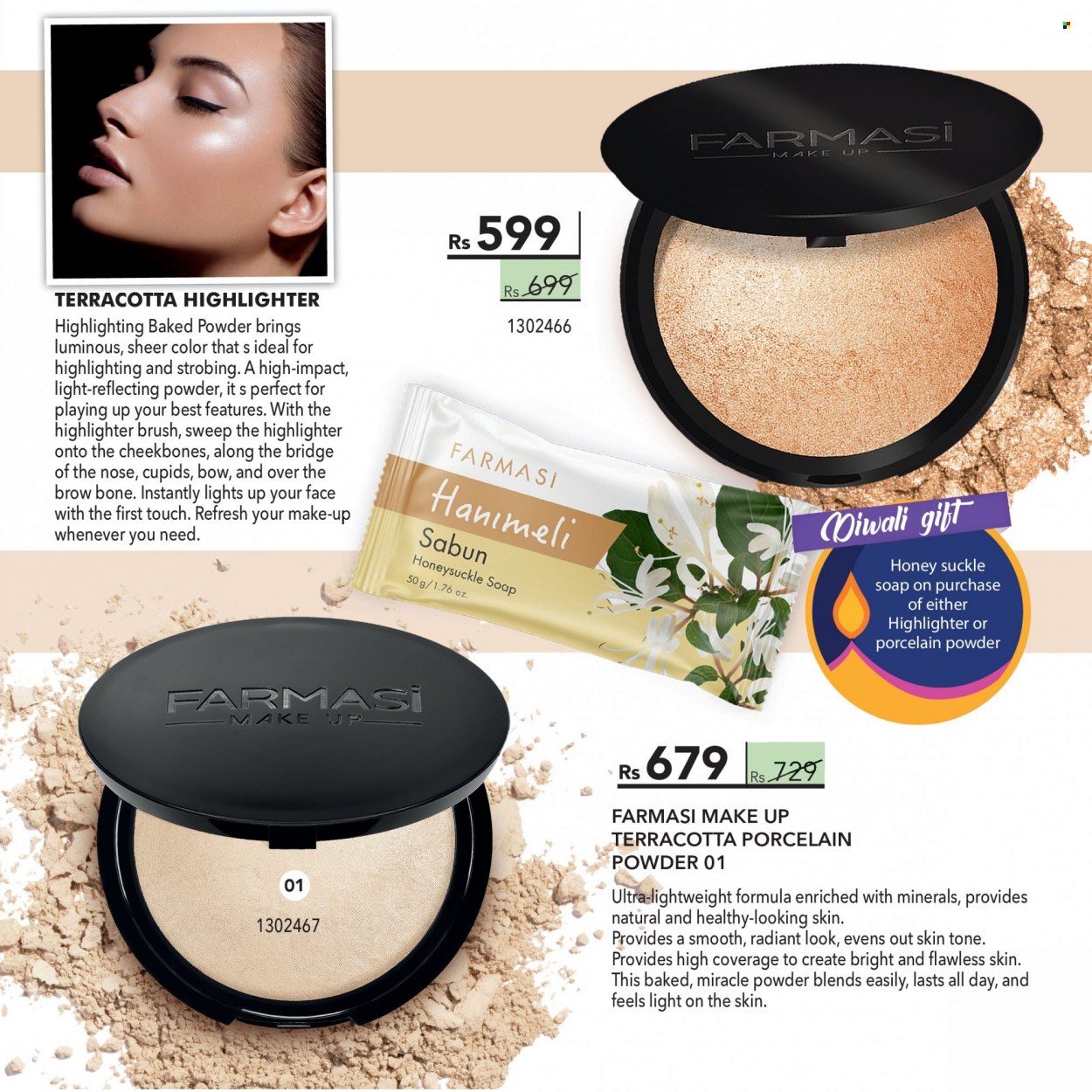 thumbnail - Farmasi Catalogue - 1.10.2022 - 31.10.2022 - Sales products - soap, brush, makeup, highlighter powder. Page 21.