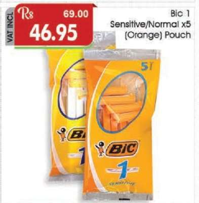 Bic 1 Sensitive/Normal x5 (Orange) Pouch
