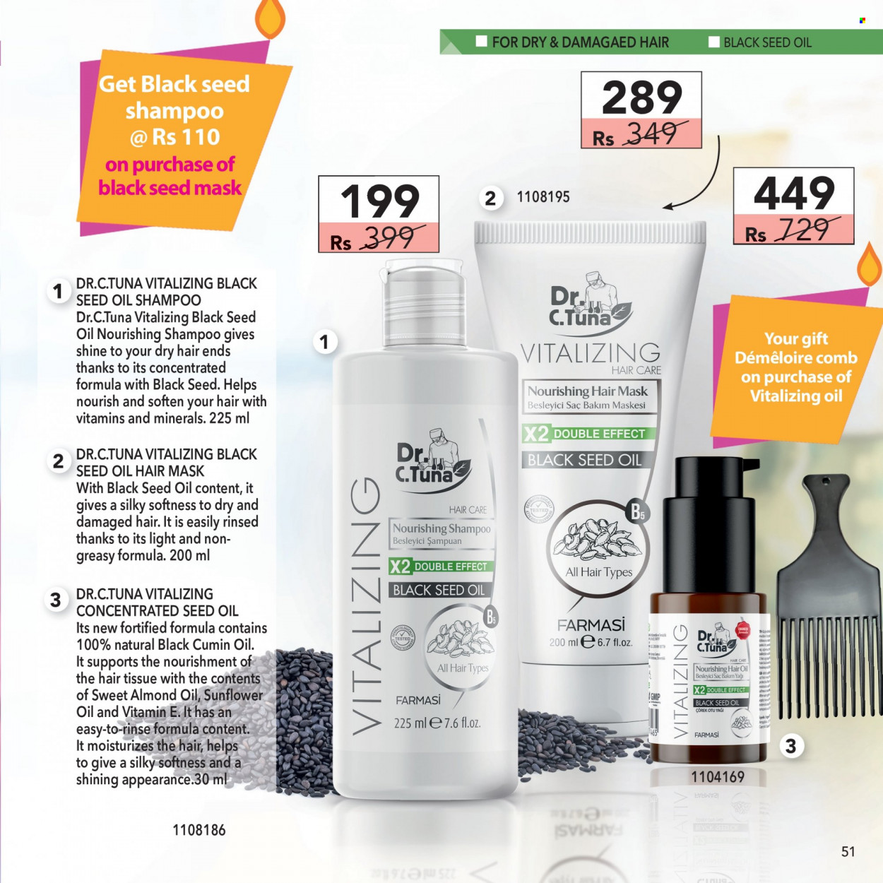 thumbnail - Farmasi Catalogue - 1.10.2022 - 31.10.2022 - Sales products - tissues, hair mask, comb, shampoo. Page 51.