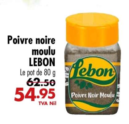 Poivre noire moulu LEBON