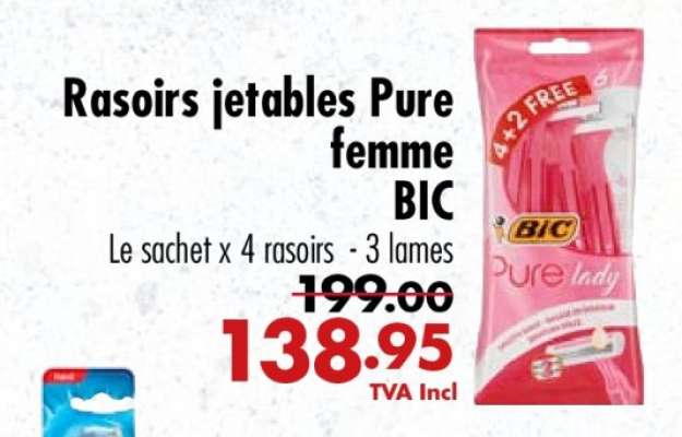 Rasoirs jetables Pure femme BIC
