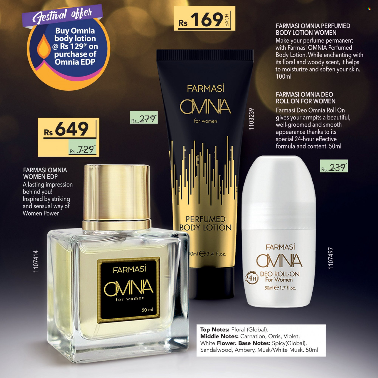 thumbnail - Farmasi Catalogue - 1.10.2022 - 31.10.2022 - Sales products - body lotion, eau de parfum, roll-on, deodorant. Page 86.