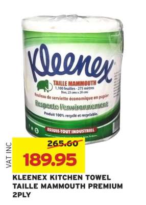 KLEENEX KITCHEN TOWEL TAILLE MAMMOUTH PREMIUM 2PLY