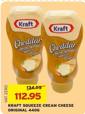 KRAFT SQUEEZE CREAM CHEESE ORIGINAL 440G