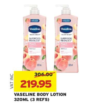 VASELINE BODY LOTION 320ML (3 REFS)
