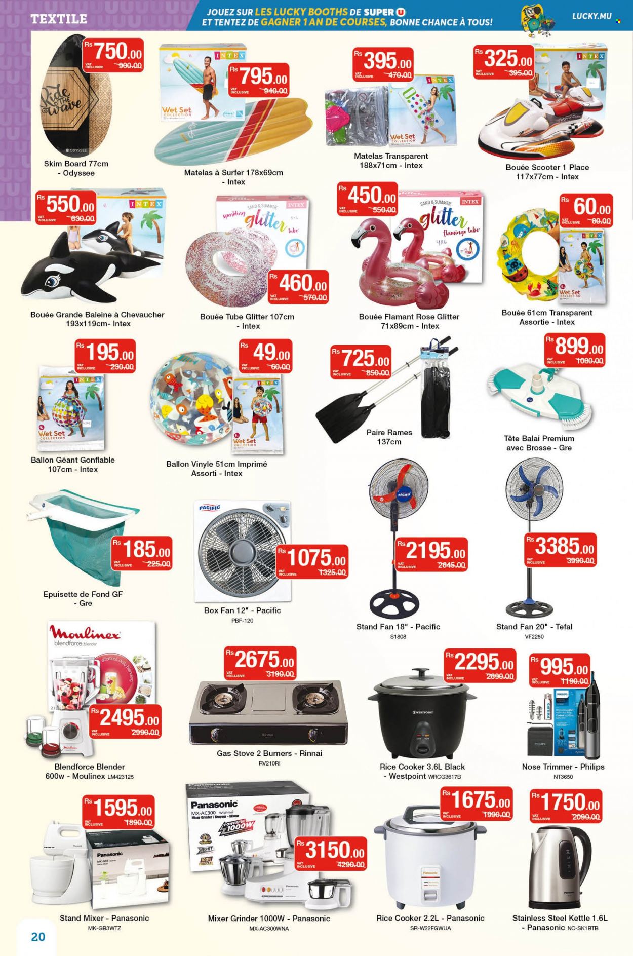 thumbnail - Super U Catalogue - 8.10.2022 - 24.10.2022 - Sales products - wine, rosé wine, WAVE, Tefal, rice cooker, glitter, deco strips, Philips, Panasonic. Page 20.