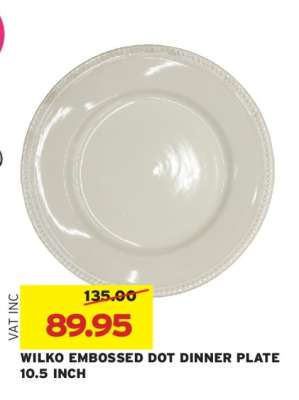 WILKO EMBOSSED DOT DINNER PLATE 10.5 INCH