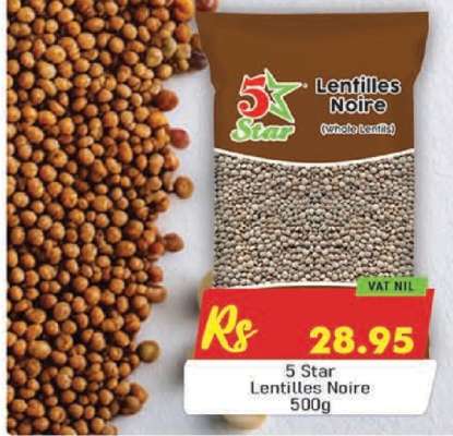 5 Star Lentilles Noire 500g