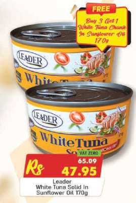Leader White Tuna Solid In Sunflower Oil 170g