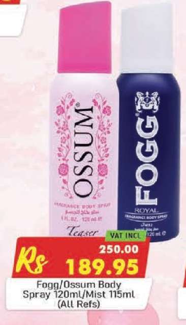 Fogg/Ossum Body Spray 120ml/Mist 115ml