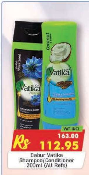 Dabur Vatika Shampoo Conditioner 200ml (All Refs)