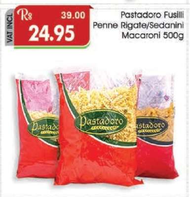 Pastadoro Fusilli Penne Rigate/Sedanini Macaroni 500g