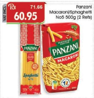 Panzani Macaroni/Spaghetti No5 500g (2 Refs)