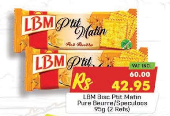 LBM Bisc Ptit Matin Pure Beurre/Speculoos 95g (2 Refs)