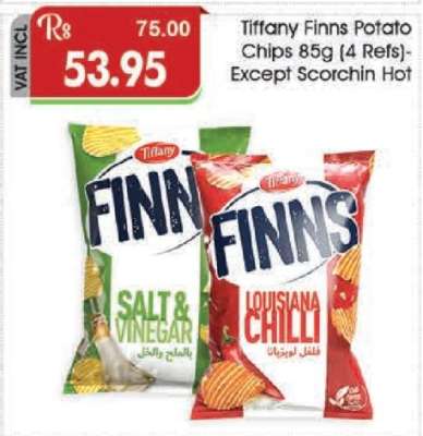 Tiffany Finns Potato Chips 85g (4 Refs) - Except Scorchin Hot