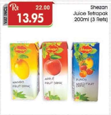 Shezan Juice Tetrapak 200ml (3 Refs)